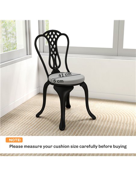 Outsunny Outdoor Bistro Chair Cushions Set of 4 with Removable Cover, 41 x 41 x 5 cm Round Seat Cushions with Ties, Light Grey - pic 197109 | FastDaddyshop