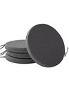 Outsunny Outdoor Bistro Chair Cushions Set of 4 with Removable Cover, 41 x 41 x 5 cm Round Seat Cushions with Ties, Dark Grey