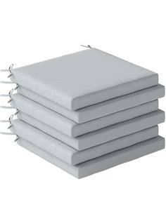 Outsunny Set of 6 Outdoor Seat Cushions with Machine Washable Cover, Water Repellent Seat Cushions Light Grey