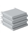 Outsunny Set of 6 Outdoor Seat Cushions with Machine Washable Cover, Water Repellent Seat Cushions Light Grey