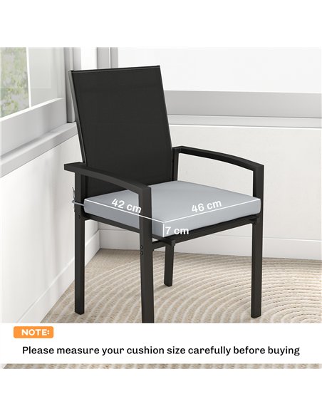 Outsunny Set of 6 Outdoor Seat Cushions with Machine Washable Cover, Water Repellent Seat Cushions Light Grey - pic 197136 | FastDaddyshop