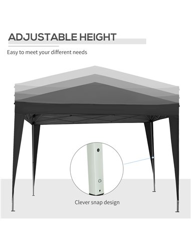 Outsunny 3x3M Pop Up Water Resistant Gazebo with Carry Bag and 2 Windows, Black
