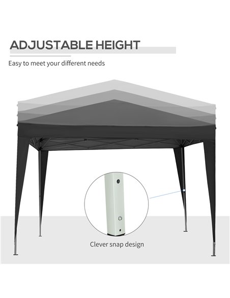 Outsunny 3x3M Pop Up Water Resistant Gazebo with Carry Bag and 2 Windows, Black - pic 19714 | FastDaddyshop