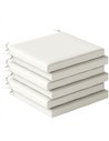 Outsunny Set of 6 Outdoor Seat Cushions with Machine Washable Cover, Water Repellent Seat Cushions Cream White