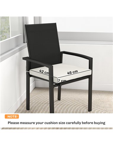 Outsunny Set of 6 Outdoor Seat Cushions with Machine Washable Cover, Water Repellent Seat Cushions Cream White