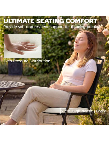Outsunny Set of 6 Outdoor Seat Cushions with Machine Washable Cover, Water Repellent Seat Cushions Cream White - pic 197146 | FastDaddyshop