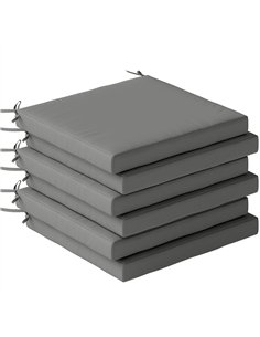 Outsunny Set of 6 Outdoor Seat Cushions with Machine Washable Cover, Water Repellent Seat Cushions Dark Grey