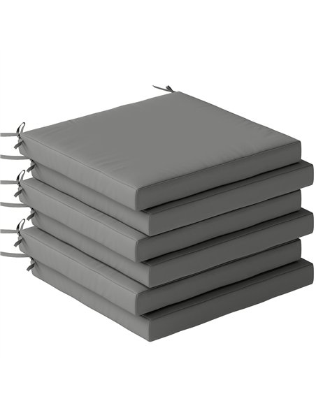 Outsunny Set of 6 Outdoor Seat Cushions with Machine Washable Cover, Water Repellent Seat Cushions Dark Grey - pic 197152 | FastDaddyshop