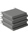 Outsunny Set of 6 Outdoor Seat Cushions with Machine Washable Cover, Water Repellent Seat Cushions Dark Grey