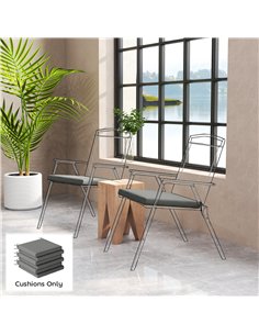Outsunny Set of 6 Outdoor Seat Cushions with Machine Washable Cover, Water Repellent Seat Cushions Dark Grey 2