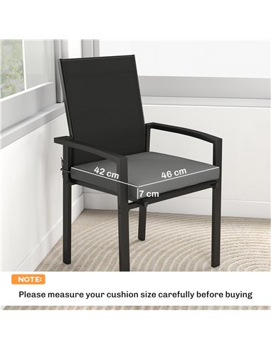 Outsunny Set of 6 Outdoor Seat Cushions with Machine Washable Cover, Water Repellent Seat Cushions Dark Grey