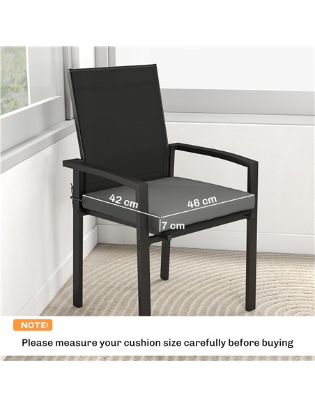 Outsunny Set of 6 Outdoor Seat Cushions with Machine Washable Cover, Water Repellent Seat Cushions Dark Grey - pic 197154 | FastDaddyshop