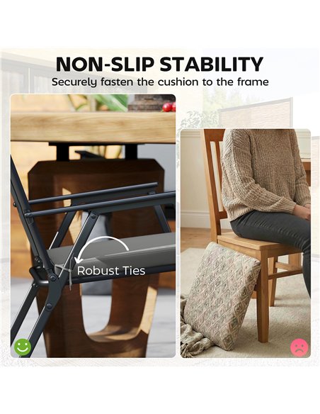 Outsunny Set of 6 Outdoor Seat Cushions with Machine Washable Cover, Water Repellent Seat Cushions Dark Grey - pic 197157 | FastDaddyshop