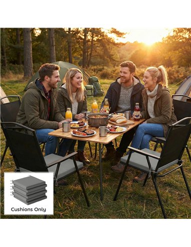 Outsunny Set of 6 Outdoor Seat Cushions with Machine Washable Cover, Water Repellent Seat Cushions Dark Grey