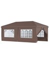 Outsunny 3x6m Pop Up Gazebo with Sides, Windows, Storage Bag, Brown