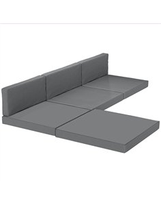 Outsunny 7-Piece Patio Furniture Cushions, Outdoor Loveseat Cushion with Removable Covers for Rattan Furniture, 60x60 cm, Dark G