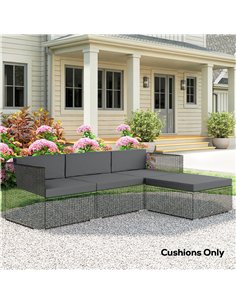 Outsunny 7-Piece Patio Furniture Cushions, Outdoor Loveseat Cushion with Removable Covers for Rattan Furniture, 60x60 cm, Dark G 2