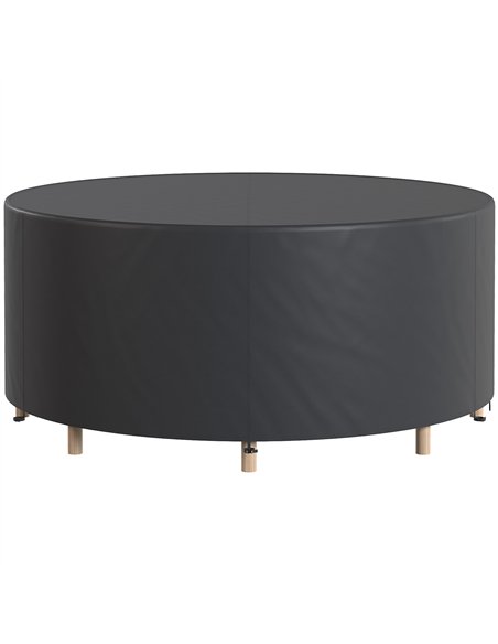 Outsunny Round Garden Furniture Cover, Waterproof Garden Table Cover, 420D Heavy Duty Oxford for Outdoor, Dia.214 x 70 cm, Black - pic 197179 | FastDaddyshop