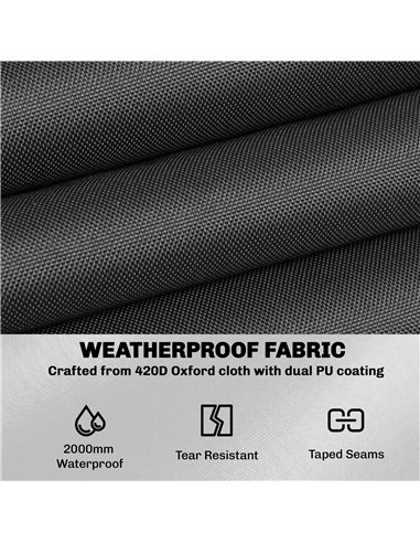 Outsunny Round Garden Furniture Cover, Waterproof Garden Table Cover, 420D Heavy Duty Oxford for Outdoor, Dia.214 x 70 cm, Black