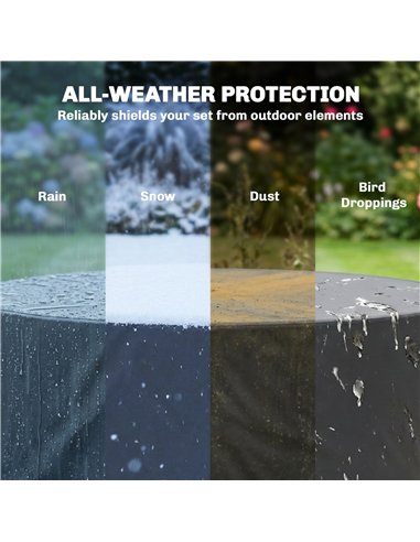 Outsunny Round Garden Furniture Cover, Waterproof Garden Table Cover, 420D Heavy Duty Oxford for Outdoor, Dia.214 x 70 cm, Black