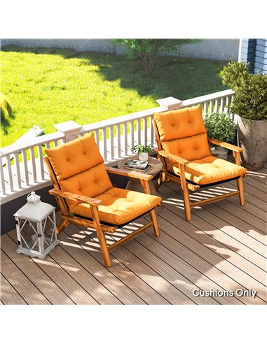 Outsunny Set of 2 Rocking Chair Padded Seat Cushions - Orange