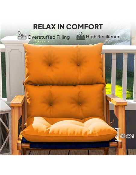 Outsunny Set of 2 Rocking Chair Padded Seat Cushions - Orange - pic 197191 | FastDaddyshop