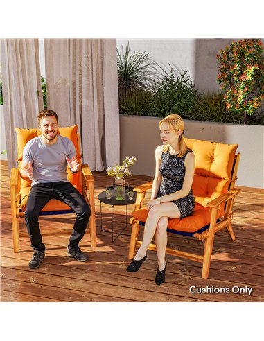 Outsunny Set of 2 Rocking Chair Padded Seat Cushions - Orange