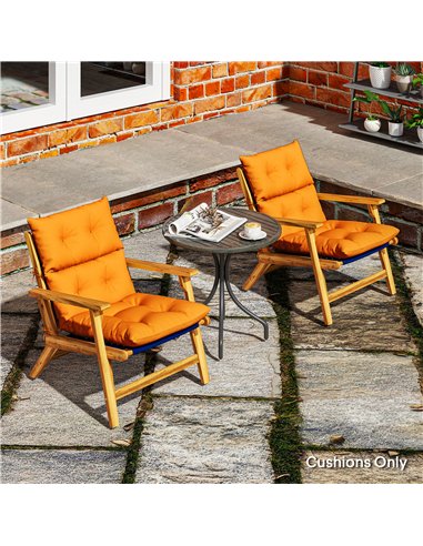 Outsunny Set of 2 Rocking Chair Padded Seat Cushions - Orange