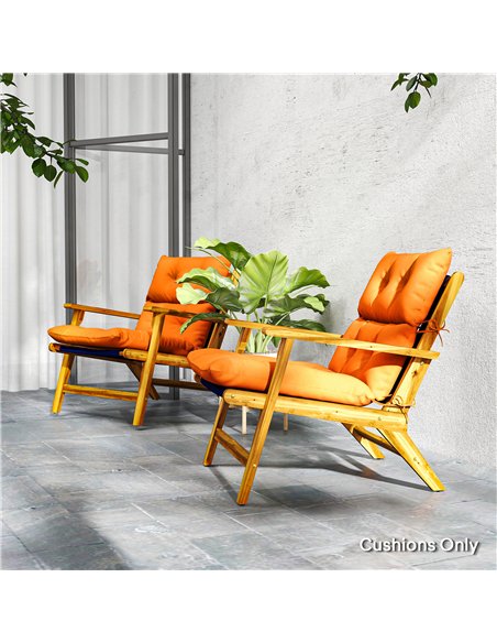 Outsunny Set of 2 Rocking Chair Padded Seat Cushions - Orange - pic 197196 | FastDaddyshop