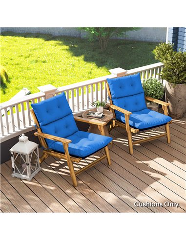 Outsunny Set of 2 Rocking Chair Padded Seat Cushions - Blue