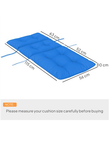 Outsunny Set of 2 Rocking Chair Padded Seat Cushions - Blue
