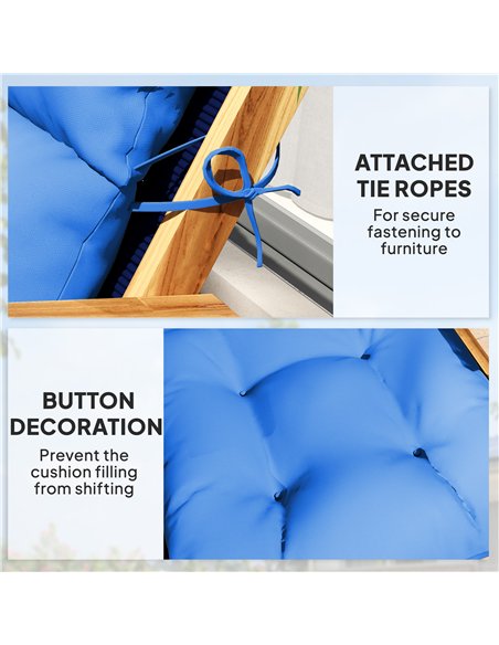 Outsunny Set of 2 Rocking Chair Padded Seat Cushions - Blue - pic 197202 | FastDaddyshop