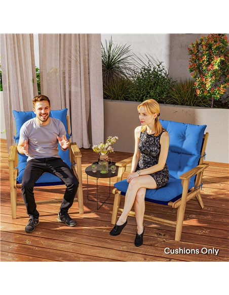 Outsunny Set of 2 Rocking Chair Padded Seat Cushions - Blue - pic 197203 | FastDaddyshop