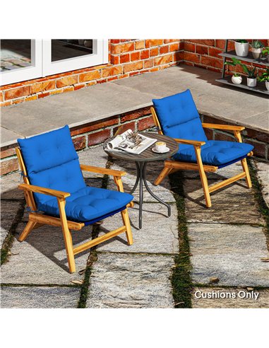 Outsunny Set of 2 Rocking Chair Padded Seat Cushions - Blue
