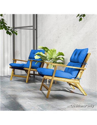 Outsunny Set of 2 Rocking Chair Padded Seat Cushions - Blue