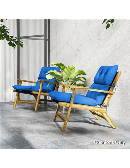 Outsunny Set of 2 Rocking Chair Padded Seat Cushions - Blue - pic 197205 | FastDaddyshop