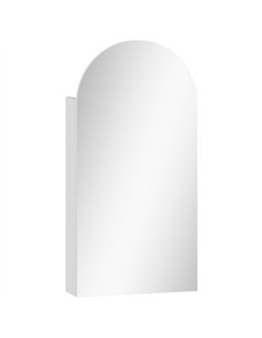HOMCOM Arched Bathroom Mirror Cabinet with Adjustable Glass Shelves - White