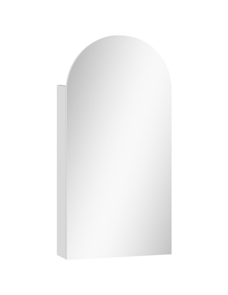HOMCOM Arched Bathroom Mirror Cabinet with Adjustable Glass Shelves - White - pic 197206 | FastDaddyshop