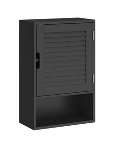 HOMCOM Bathroom Cabinet, Wall Mounted Storage Cabinet with Adjustable Shelves, 40 x 20 x 60 cm, Black