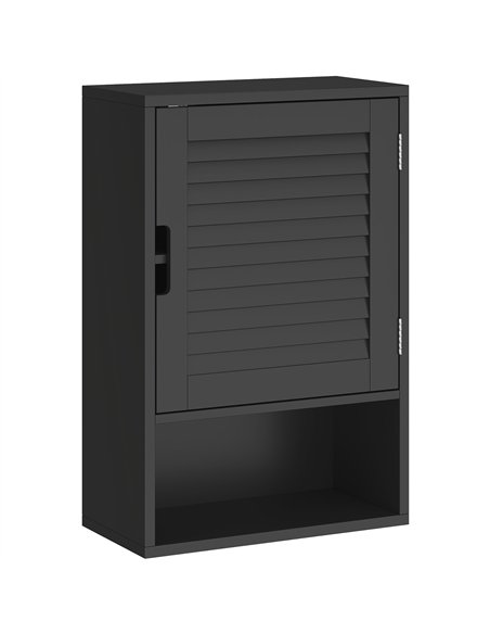 HOMCOM Bathroom Cabinet, Wall Mounted Storage Cabinet with Adjustable Shelves, 40 x 20 x 60 cm, Black - pic 197224 | FastDaddyshop
