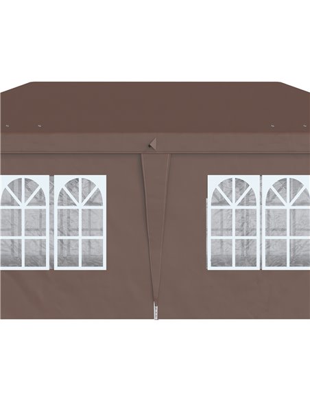 Outsunny 3x6m Pop Up Gazebo with Sides, Windows, Storage Bag, Brown - pic 19724 | FastDaddyshop