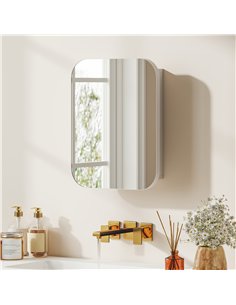HOMCOM Bathroom Medicine Cabinet with Mirror, Bathroom Wall Cabinet with Adjustable Shelves, Soft Close Hinges, White 2