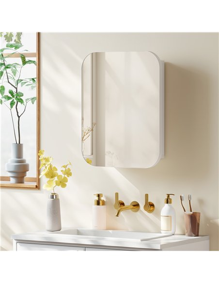 HOMCOM Bathroom Medicine Cabinet with Mirror, Bathroom Wall Cabinet with Adjustable Shelves, Soft Close Hinges, White - pic 197250 | FastDaddyshop