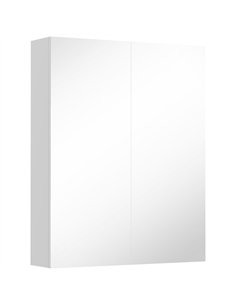 HOMCOM Wall Mounted Bathroom Mirror Storage Cabinet w/ Door Adjustable Shelf, White