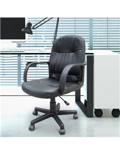 HOMCOM Swivel Executive PU Leather Office Chair, Black 2