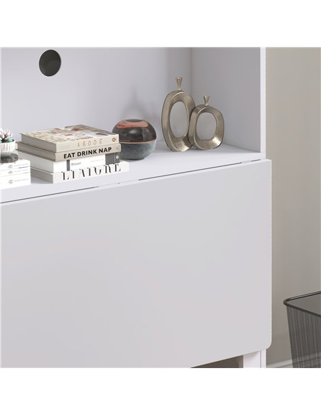 HOMCOM Foldable Desktop, Computer Desk with Storage Shelves, 80 x 69 x 155 cm, White - pic 197303 | FastDaddyshop