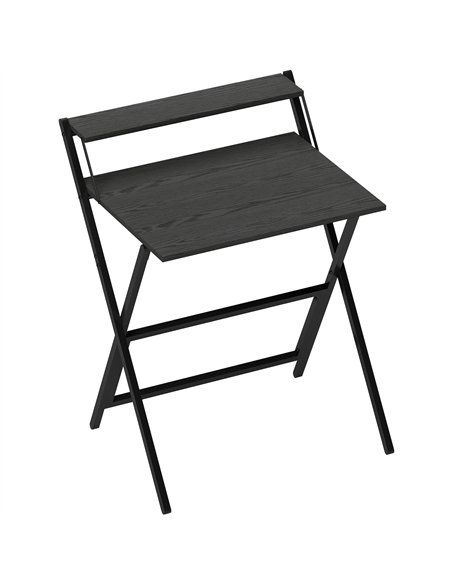 HOMCOM 70 cm Folding Computer Desk with Monitor Shelf - Black - pic 197305 | FastDaddyshop