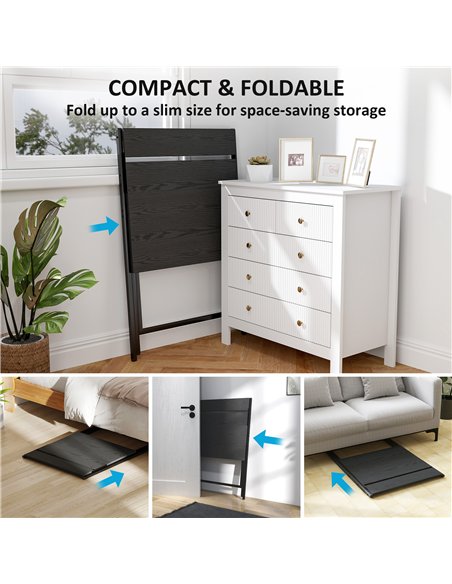 HOMCOM 70 cm Folding Computer Desk with Monitor Shelf - Black - pic 197308 | FastDaddyshop