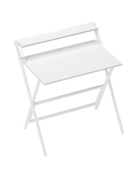 HOMCOM 81.5 cm Folding Computer Desk with Monitor Shelf - White - pic 197314 | FastDaddyshop