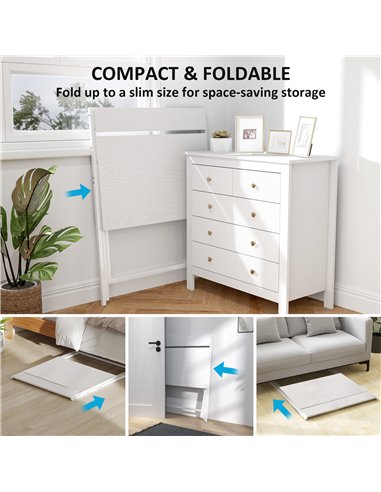 HOMCOM 81.5 cm Folding Computer Desk with Monitor Shelf - White